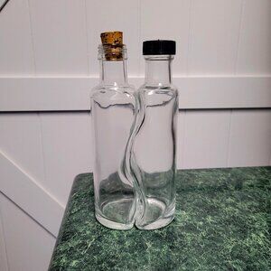 Vinegar and Oil Clear Bottles That Fit Each Other